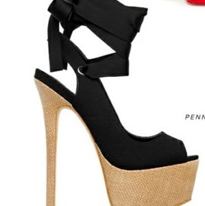 Shoe Dazzle Penny Black Heels size 7.5